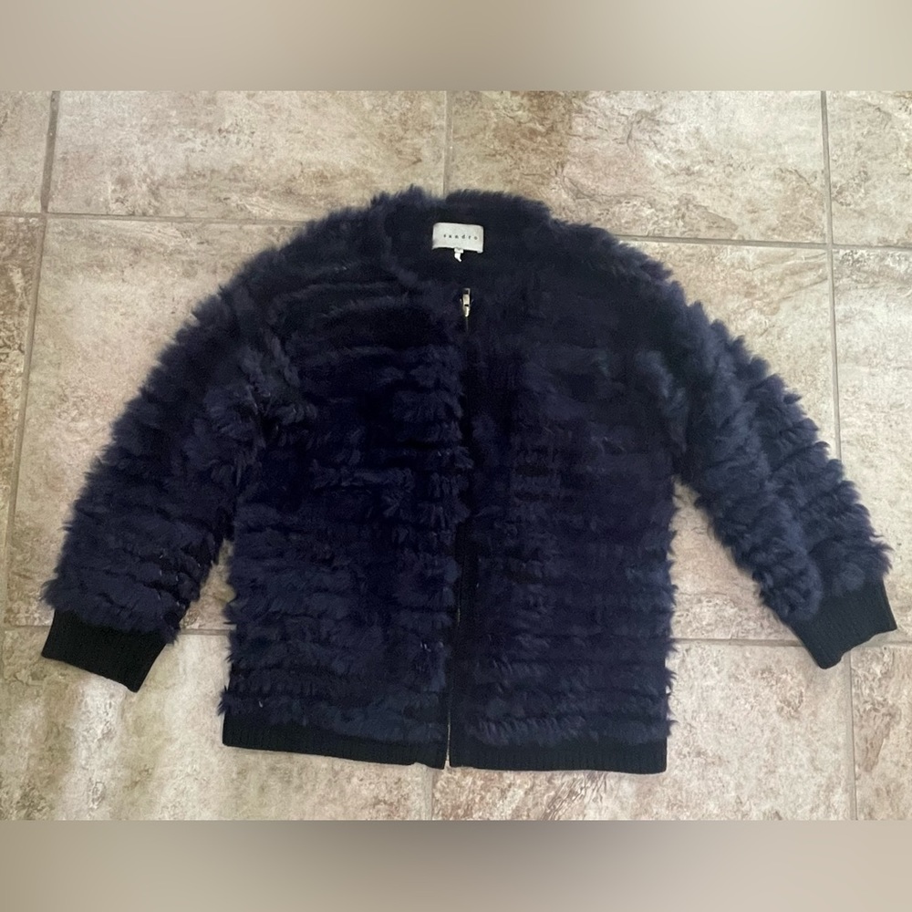 Sandro Rabbit Fur Knit Jacket - Picture 2 of 8